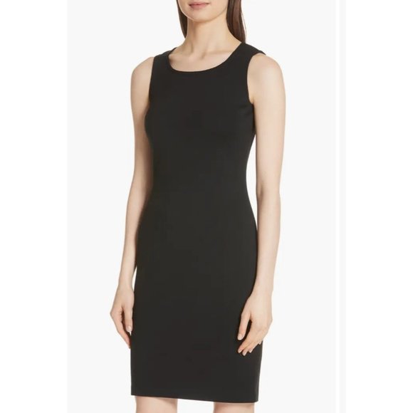 NWOT St John Collection Sleeveless black Milano wool Knit Dress Size 2 - Picture 1 of 11